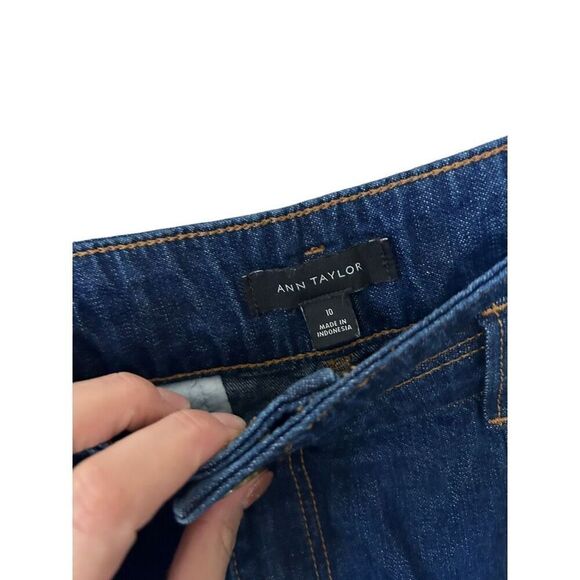 Ann Taylor High Rise WideLeg Cropped Jeans Blue Size 10 Y2k barbie - Picture 5 of 10
